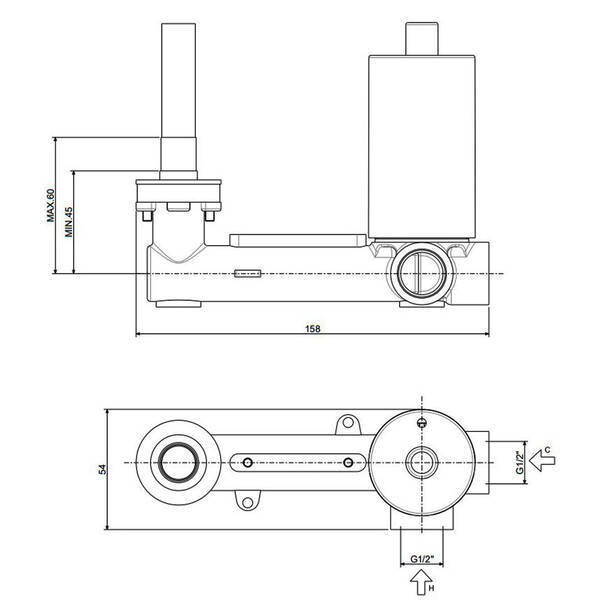 LIG104ST70 LIGHT Змішувач для раковини зі стіни Paffoni фото 4