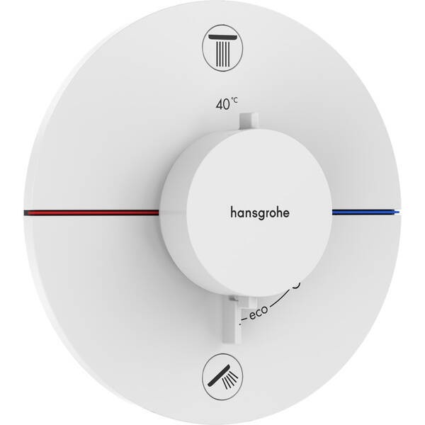 15554700 HG ShowerSelect Comfort S Зовнішня частина термостата на 2 споживачі, білий матовий HANSGROHE
