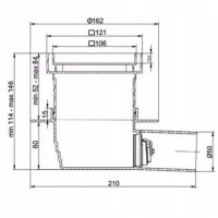 BA0102D Basic Душовий трап 10х10 з накладкою під плитку, сухим затвором та з горизонтальним виводом DEVIT фото 1