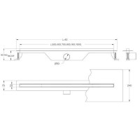 UN7033C Universal Slim Душовий канал 70 з нержавіючої сталі, сифоном і декоративною накладкою, з горизонтальним виводом, нержавіюча сталь DEVIT фото 4