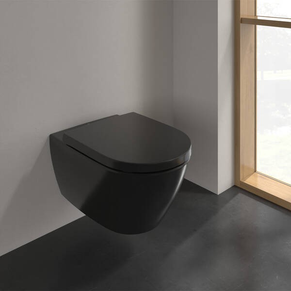 5614R0R7 SUBWAY 2.0 Унітаз підвісний DirectFlush, Pure Black VILLEROY namp; BOCH