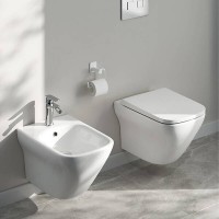 СЕТ В332 Унітаз підвісний  LARGA EW CLEAN ON прямокутний з дюропластовим сидінням  SLIM WRAP з плавним закриванням та функцією простого зняття CERSANIT-С Україна фото 2