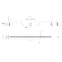 UN7033B Universal Slim Душовий канал 70 з нержавіючої сталі, сифоном і декоративною накладкою, з горизонтальним виводом, чорний DEVIT фото 4