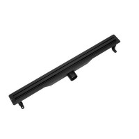 UN7033B Universal Slim Душовий канал 70 з нержавіючої сталі, сифоном і декоративною накладкою, з горизонтальним виводом, чорний