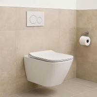 S701-884 СЕТ C200 ПІДВІСНИЙ УНІТАЗ ПРЯМОКУТНИЙ CITY PRO VORTEX З ТОНКИМ ДЮРОПЛАСТОВИМ СИДІННЯМ CERSANIT-С Україна