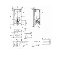 Готове рішення Qtap для ванної кімнати: підвісний унітаз Jay Rimless 520x360x320 + комплект інсталяції Standard (лінійна клавіша Chrome) QTAP фото 1
