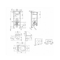 Готове рішення Qtap для ванної кімнати: підвісний унітаз Swan Rimless 520x360x320 + комплект інсталяції Standard (кругла клавіша Chrome) QTAP фото 1