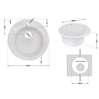 Мийка для кухні (WHI-01) D510/200 Lidz LIDZ фото 1