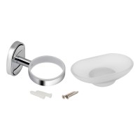 Мильниця настінна Oreo 0201, Chrome (матове скло) з тримачем LDORE0201CRM22083 Lidz LIDZ фото 2