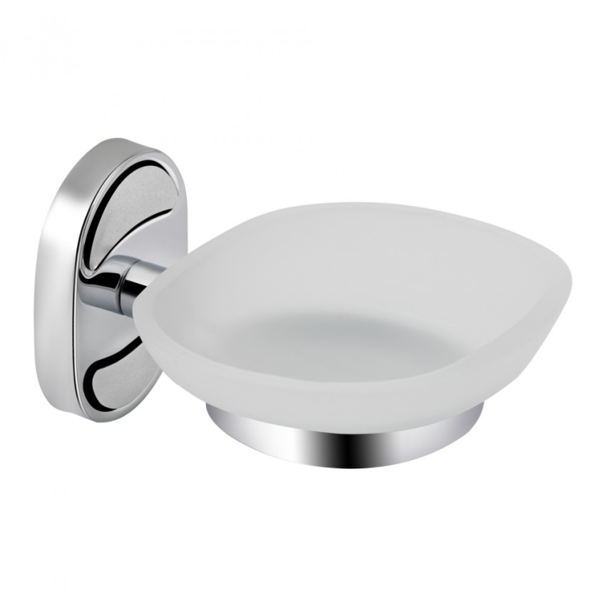 Мильниця настінна Oreo 0201, Chrome (матове скло) з тримачем LDORE0201CRM22083 Lidz LIDZ