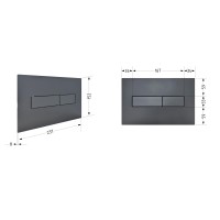 Клавіша змиву Standard 152x236x28 мм, Gunmetal Black, лінійна QTSTD164GMB51272 Qtap QTAP фото 1