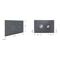 Клавіша змиву Standard 152x236x28 мм, Gunmetal Black, кругла QTSTD164GMB51271 Qtap QTAP фото 1