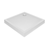 Душовий піддон Tern 308812C, 80x80x12 см, квадратний, акриловий + ніжки, діаметр зливу 90 мм + сифон з гідрозатвором хром Qtap QTAP