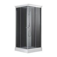 Душовий бокс Kubis SB90x90.SAT.LOW.GR, низький, скло тоноване 4 мм + стінки BLA Lidz LIDZ