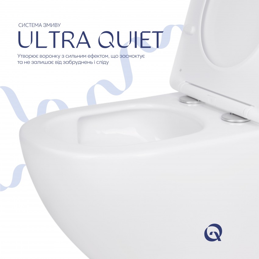 Унітаз підвісний Jay Ultra Quiet 485х360х320 мм, White, з сидінням Slim Duroplast/ Soft-close/ Quick Release QT07335177W Qtap QTAP фото 4