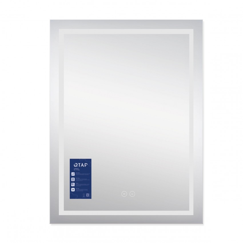 Дзеркало настінне Mideya (MI1) 600х800 мм, прямокутне, з LED-підсвіткою Touch,  антизапотіванням, димером Qtap QTAP фото 2