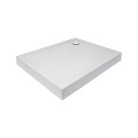 Душовий піддон Tern 301812C, 100x80x12 см, прямокутний, акриловий + ніжки, діаметр зливу 90 мм + сифон з гідрозатвором хром Qtap QTAP