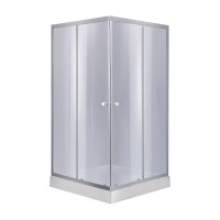 Набір: Душова кабіна WawelL SC90x90.SAT.LOW.GR, квадратна, скло тоноване 4 мм + Душовий піддон Mazur ST90x90x16 Lidz LIDZ