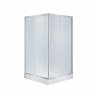 Набір: Душова кабіна Wawel SC90x90.SAT.LOW.FR, квадратна, скло Frost 4 мм + Душовий піддон Mazur ST90x90x16 Lidz LIDZ