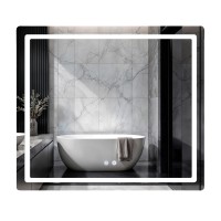 Дзеркало настінне Mideya (MI2) 800х700 мм, прямокутне, з LED-підсвіткою Touch, антизапотіванням, димером, рег. яскравості Qtap QTAP