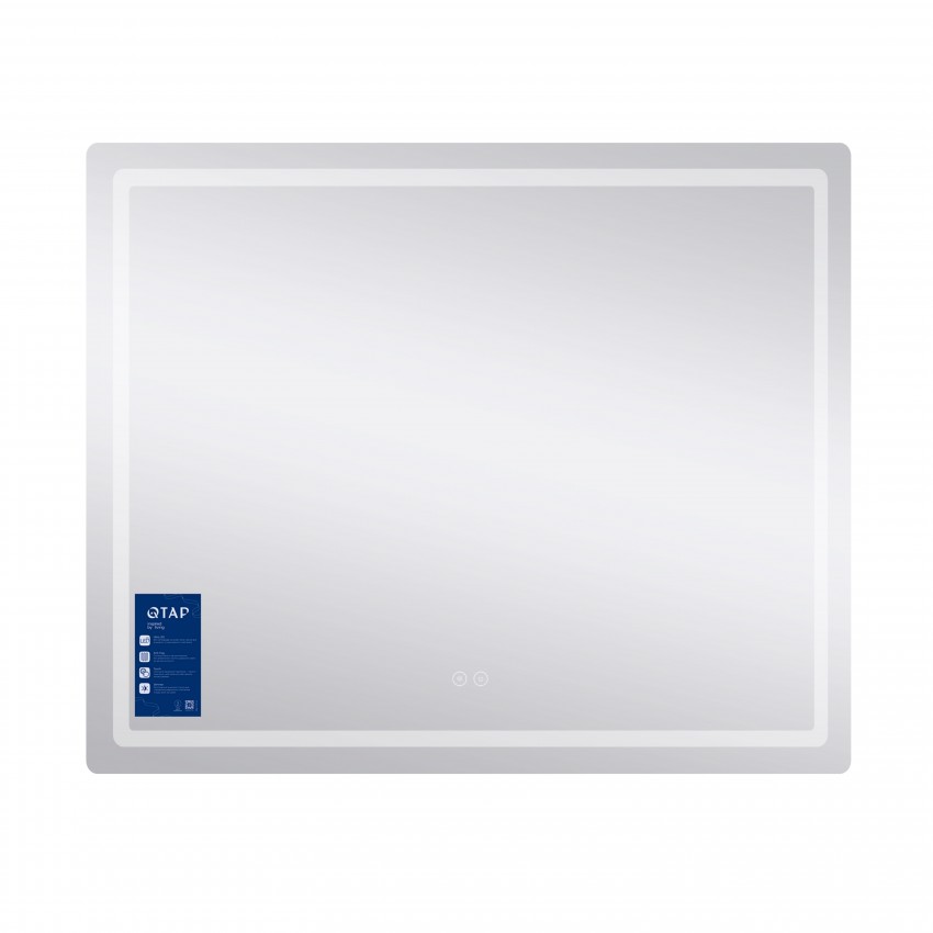 Дзеркало настінне Mideya (MI2) 900х700 мм, прямокутне, з LED-підсвіткою Touch, антизапотіванням, димером, рег. яскравості Qtap QTAP фото 2