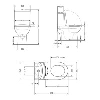 Унітаз підлоговий Presto Rimless 650×340×790 мм, White, з сидінням Slim Duroplast/ Soft-close/ Quick Release QT24221217AW Qtap QTAP фото 1