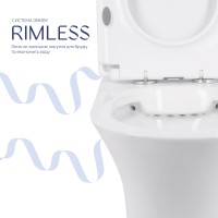 Унітаз підлоговий Presto Rimless 650×340×790 мм, White, з сидінням Slim Duroplast/ Soft-close/ Quick Release QT24221217AW Qtap QTAP фото 4