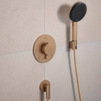 33715140 HG Ecostat Comfort S Зовнішня частина термостата на 2 споживачі, brushed bronze HANSGROHE