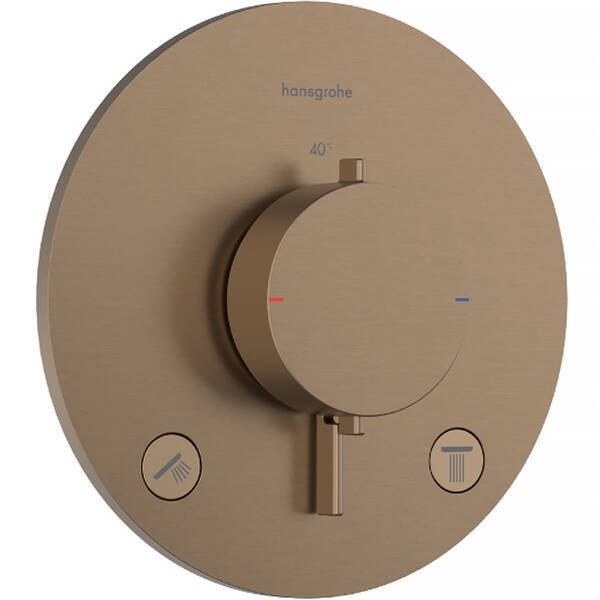 33715140 HG Ecostat Comfort S Зовнішня частина термостата на 2 споживачі, brushed bronze HANSGROHE фото 1