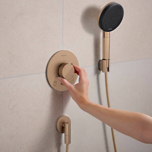 33715140 HG Ecostat Comfort S Зовнішня частина термостата на 2 споживачі, brushed bronze HANSGROHE фото 3