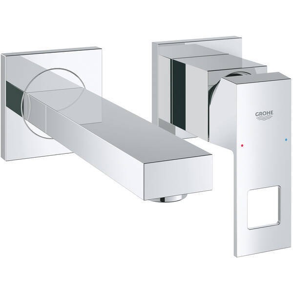 19895000 Eurocube Змішувач д/раковини на два отвори зі стіни GROHE