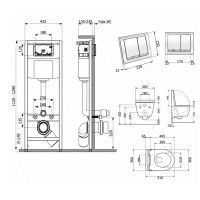 Готове рішення Qtap для ванної кімнати: підвісний унітаз Scorpio Ultra Quiet 520x365x365 + комплект інсталяції Nest 4 в 1 (квадратна клавіша Chrome) QTAP фото 1