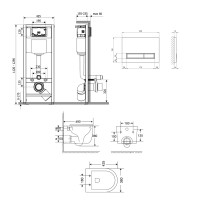 Готове рішення Qtap для ванної кімнати: підвісний унітаз Taurus Ultra Quiet 485×360×350 + комплект інсталяції Nest 4 в 1 (лінійна клавіша Satin) QTAP фото 1