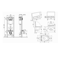 Готове рішення Qtap для ванної кімнати: підвісний унітаз Taurus Ultra Quiet 485×360×350 + комплект інсталяції Nest 4 в 1 (лінійна клавіша White) QTAP фото 1