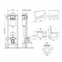 Готове рішення Qtap для ванної кімнати: підвісний унітаз Tern Ultra Quiet 525x345x360 + комплект інсталяції Nest 4 в 1 (лінійна клавіша Chrome) QTAP фото 1