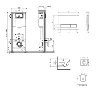 Готове рішення Qtap для ванної кімнати: підвісний унітаз Jay Ultra Quiet 520x360x320 + комплект інсталяції Nest 4 в 1 (лінійна клавіша White) QTAP фото 1