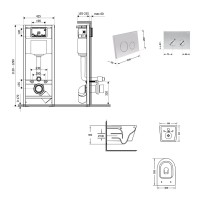 Готове рішення Qtap для ванної кімнати: підвісний унітаз Jay Ultra Quiet 520x360x320 + комплект інсталяції Nest 4 в 1 (кругла клавіша Satin) QTAP фото 1
