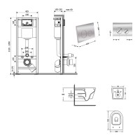 Готове рішення Qtap для ванної кімнати: підвісний унітаз Jay Ultra Quiet 520x360x320 + комплект інсталяції Nest 4 в 1 (кругла клавіша Chrome) QTAP фото 1