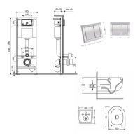 Готове рішення Qtap для ванної кімнати: підвісний унітаз Taurus Ultra Quiet 515×360×350 + комплект інсталяції Nest 4 в 1 (квадратна клавіша Chrome) QTAP фото 1