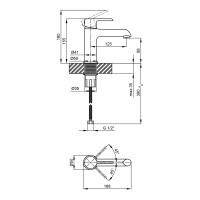 Змішувач для раковини низький Grand, Chrome/White (k35) QTGRAWCR001F Qtap QTAP фото 1