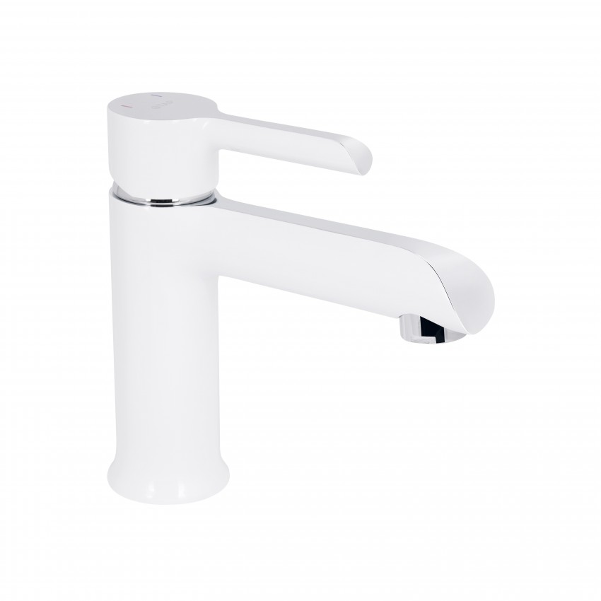 Змішувач для раковини низький Grand, Chrome/White (k35) QTGRAWCR001F Qtap QTAP