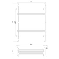 Рушникосушарка KSp EL 700-500-5 Каскад Скоба з полицею UNIO фото 3