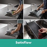 Змішувач Aquno Select M81 170 3jet кухонний з витяжним виливом Sbox (73831000) хром HANSGROHE фото 4