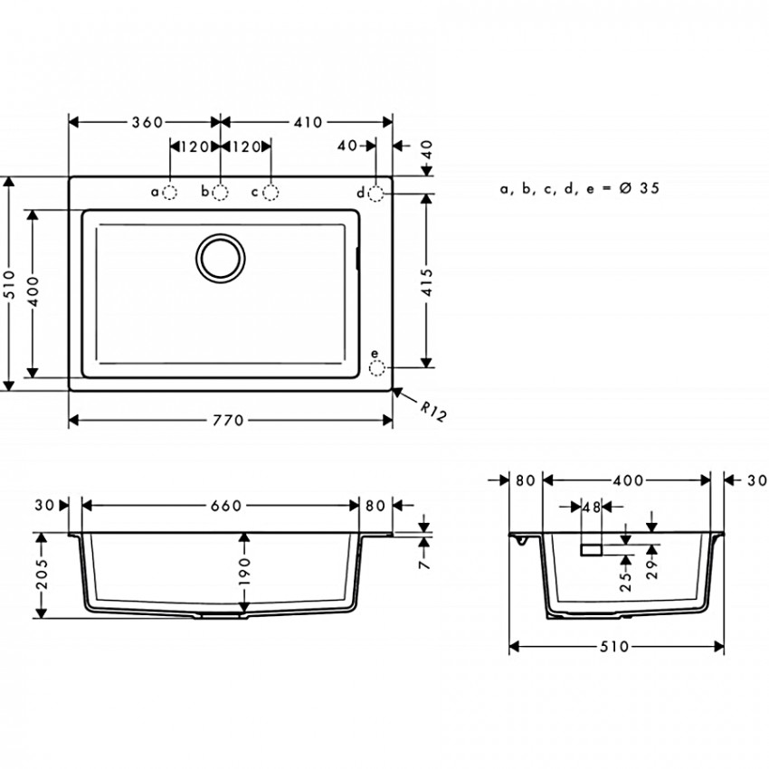 Мийка для кухні S510-F660 77х51 Stonegrey (43313290) HANSGROHE фото 1