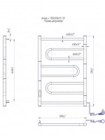 Рушникосушка Атлас 700х500/55 TR MARIO фото 3